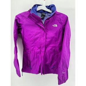 The North Face Womens Purple Rain Jacket Hooded Lightweight Coat